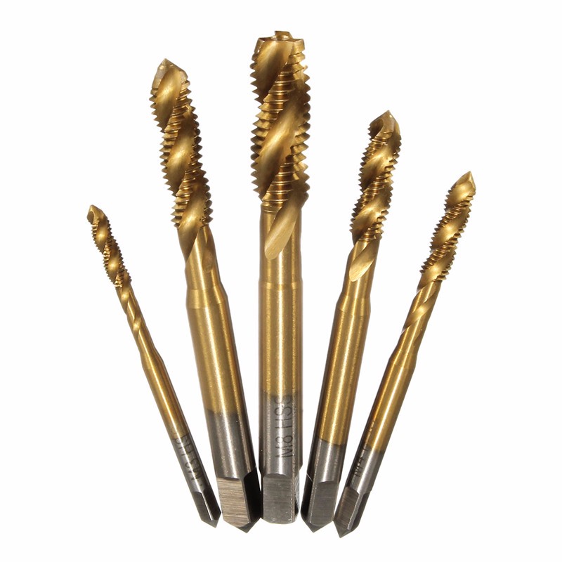new 5pcs m3 m4 m5 m6 m8 high speed steel hss screw thread titanium coated metric spiral hand plug tap new 5pcs m3 m4 m5 m6 m8 high speed steel hss screw thread titanium coated metric spiral hand plug tap