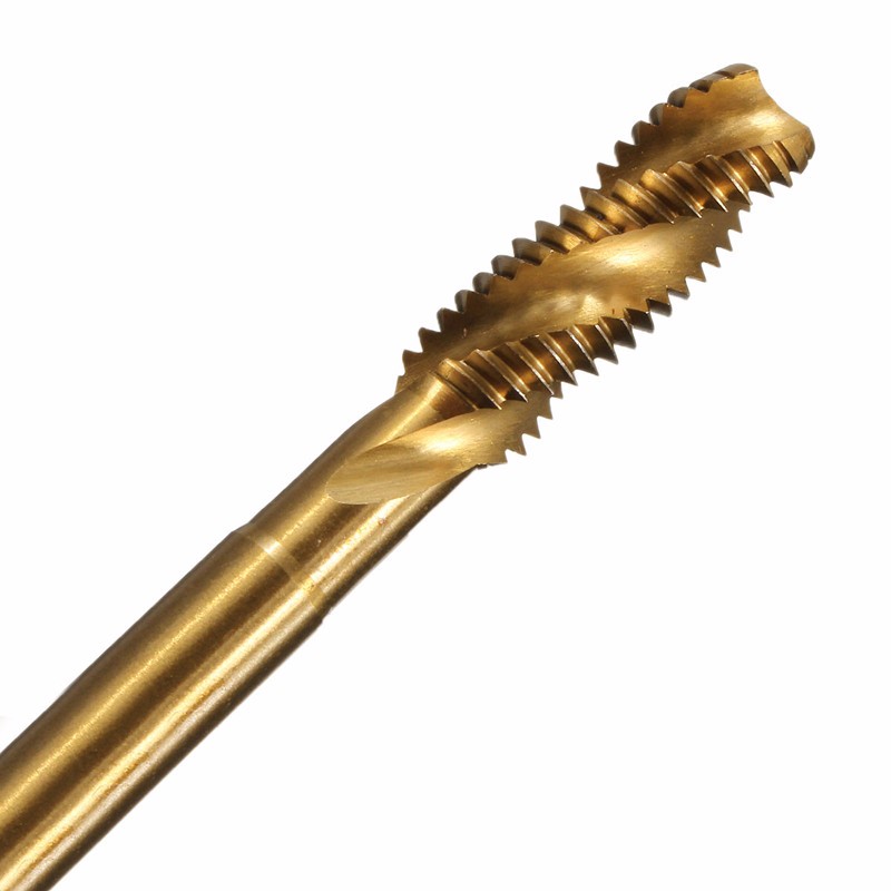 new 5pcs m3 m4 m5 m6 m8 high speed steel hss screw thread titanium coated metric spiral hand plug tap