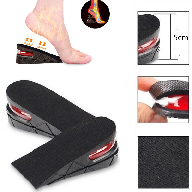 new arrival 1 pair unisex shoe insole air cushion heel insert increase taller height lift 5 cm