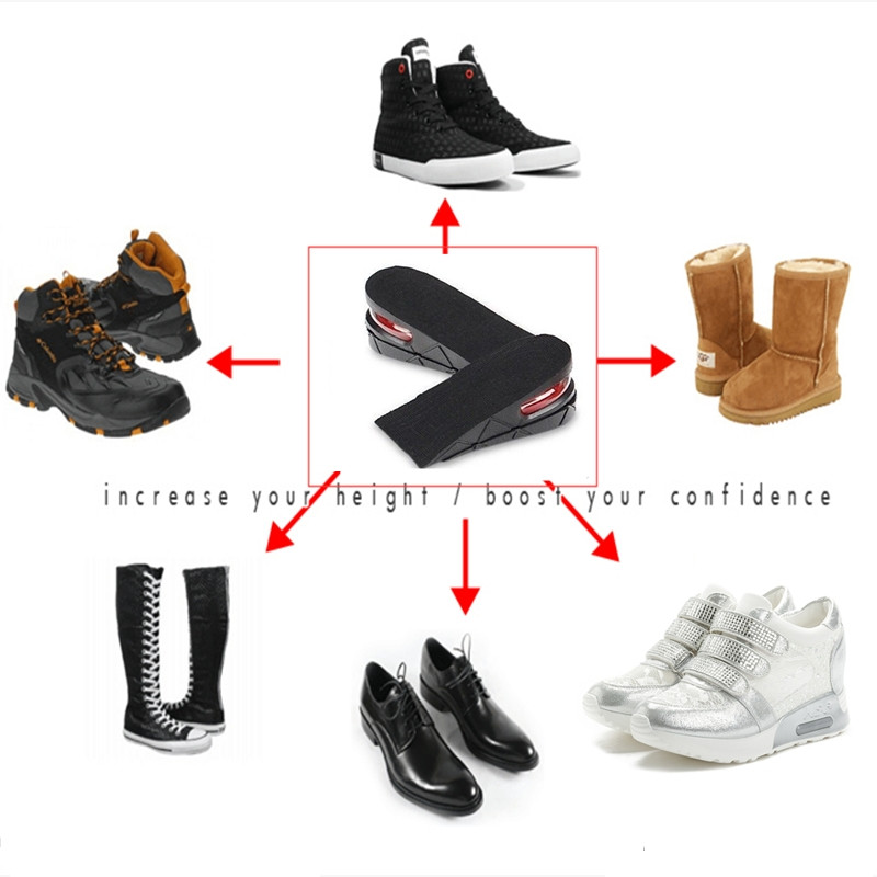 new arrival 1 pair unisex shoe insole air cushion heel insert increase taller height lift 5 cm