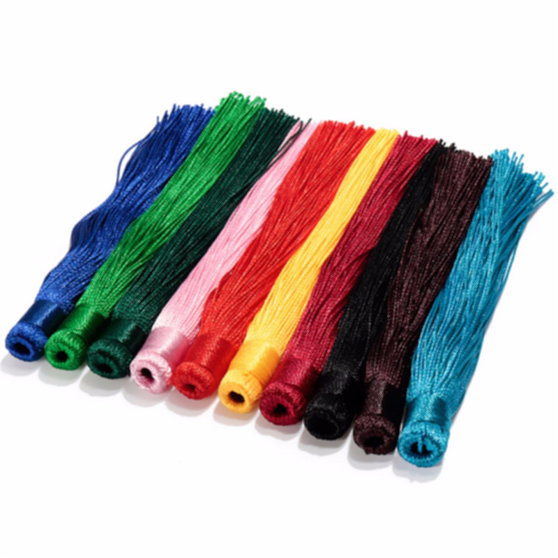 new arrival muliti color 12cm silky cotton tassel curtains cushion crafts card diy fringe accessories tool