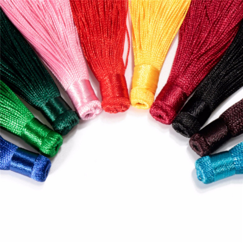 new arrival muliti color 12cm silky cotton tassel curtains cushion crafts card diy fringe accessories tool