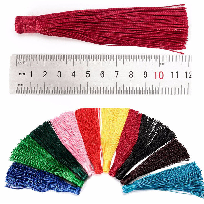 new arrival muliti color 12cm silky cotton tassel curtains cushion crafts card diy fringe accessories tool