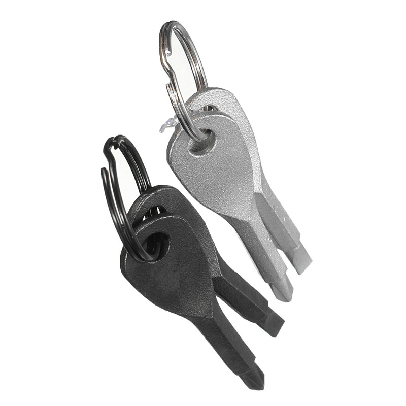 new arrival stainless keychain screwdrivers set 2 keys compact pocket outdoor tool kits