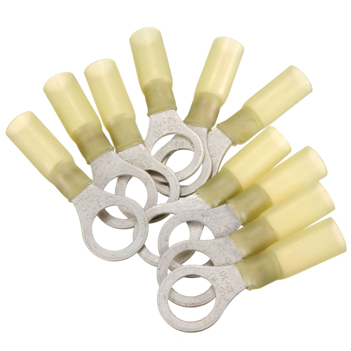 new arrvial!!!10pcs 10.5mm yellow terminals insulated ring connector 4.0-6.0mm 12-10awg m10 electrical equipment