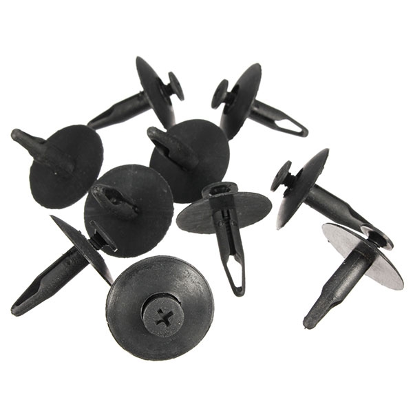 new arrvial!!!10pcs 6mm hole black plastic rivet interior trim panel retainer screw fit clips excellent quality