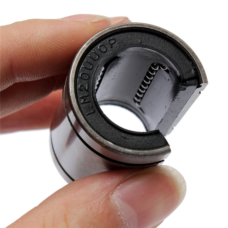 new arrvial!!! 1x 1pc lm20uuop 20mm shaft round open type linear ball bearing steel silver new