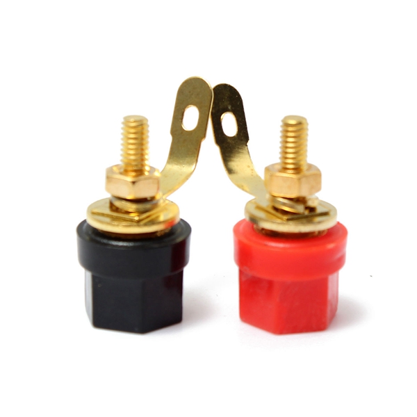 new arrvial 2pcs gold plated amplifier speaker terminal binding post for banana plug 4mm best promotion