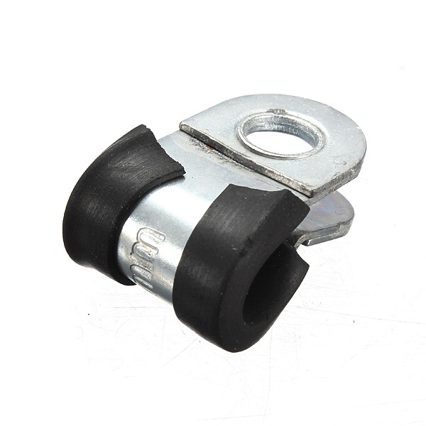 new arrvial!!! epdm rubber lined p clip 6-25mm clamps cable wire fuel hose petrol pipe 10 sizes