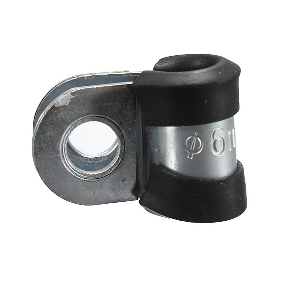 new arrvial!!! epdm rubber lined p clip 6-25mm clamps cable wire fuel hose petrol pipe 10 sizes