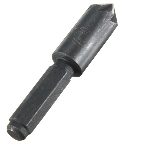 new high standard best promotion hcs 10mm countersink drill bit set 7 flute counter sink chamfer cutter 1/4" hex shank
