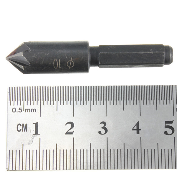new high standard best promotion hcs 10mm countersink drill bit set 7 flute counter sink chamfer cutter 1/4" hex shank