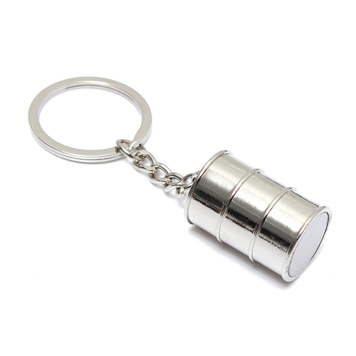 new mini bucket piston model metal key ring keyfob keychain for creative gift silver