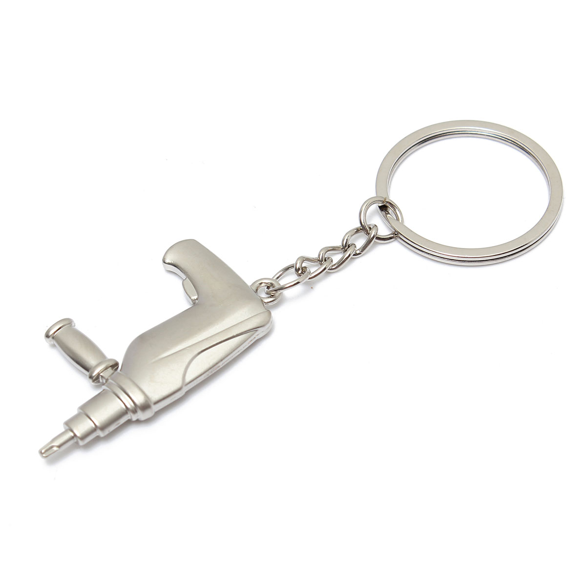new mini electric drill shaped metal pendant key ring keyfob keychain for creative gift