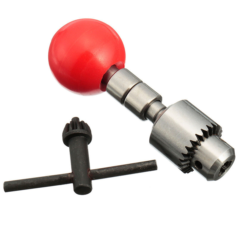 new mini portable micro hand drill hobby model multi-tool with key chuck 0.3-4mm carving craft walnut wood