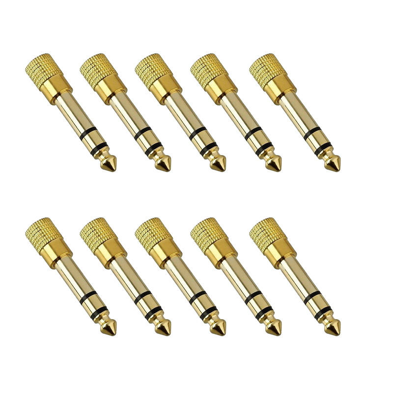 new stylish 10pcs/lot 6.5mm 1/4 male to 3.5mm 1/8 female gold-plated headphone stereo audio jack adapter earphone plug new stylish 10pcs/lot 6.5mm 1/4 male to 3.5mm 1/8 female gold-plated headphone stereo audio jack adapter earphone plug