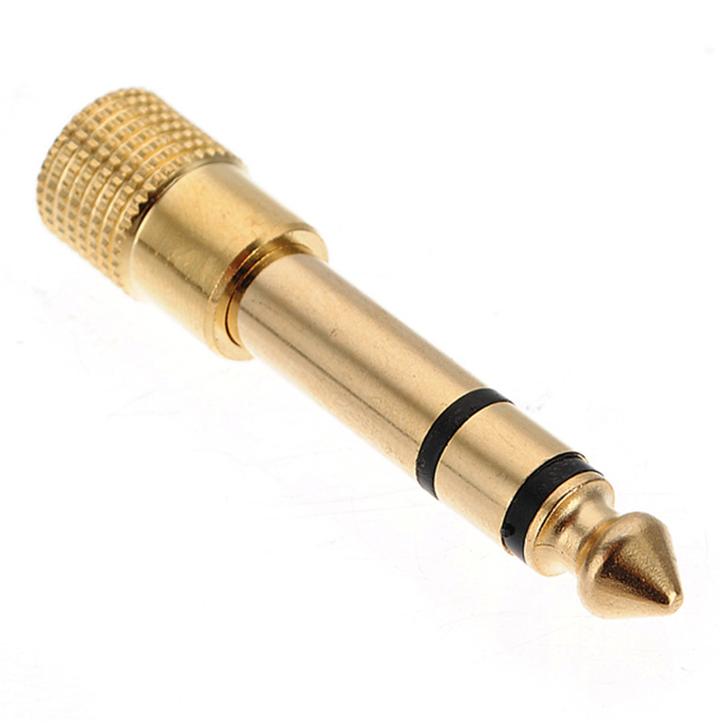 new stylish 10pcs/lot 6.5mm 1/4 male to 3.5mm 1/8 female gold-plated headphone stereo audio jack adapter earphone plug