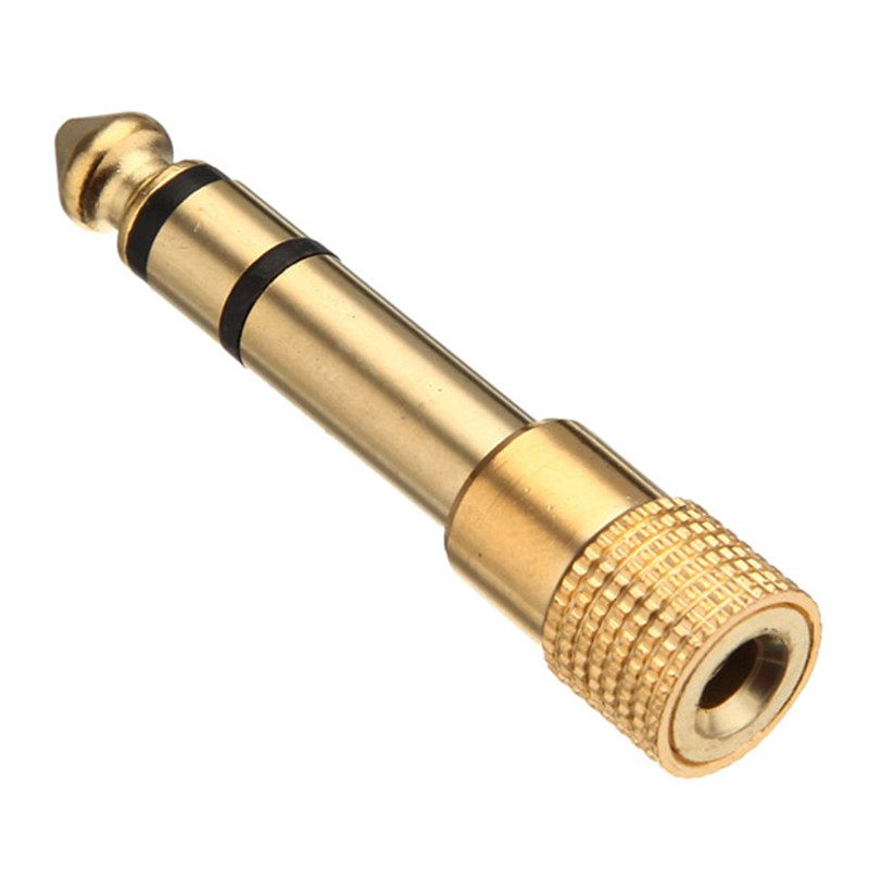 new stylish 10pcs/lot 6.5mm 1/4 male to 3.5mm 1/8 female gold-plated headphone stereo audio jack adapter earphone plug