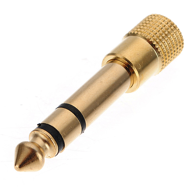 new stylish 10pcs/lot 6.5mm 1/4 male to 3.5mm 1/8 female gold-plated headphone stereo audio jack adapter earphone plug