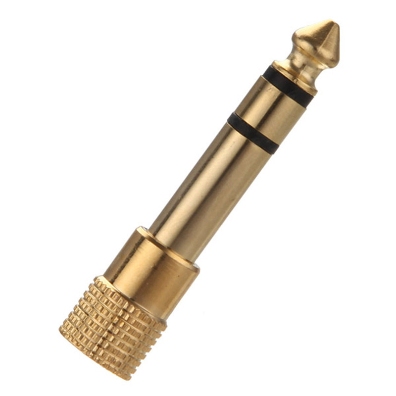 new stylish 10pcs/lot 6.5mm 1/4 male to 3.5mm 1/8 female gold-plated headphone stereo audio jack adapter earphone plug