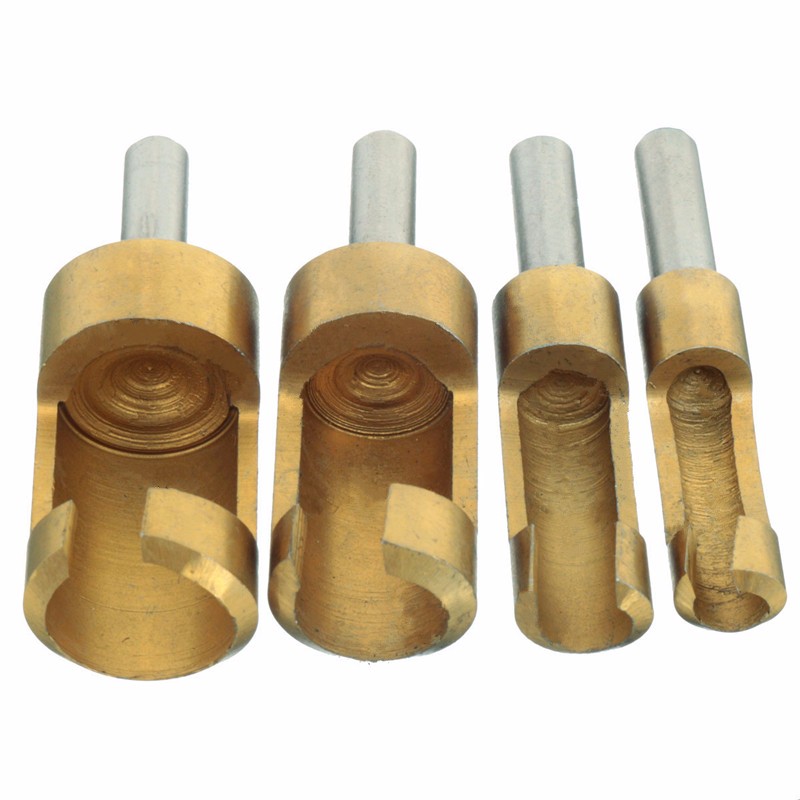 new !! top selling titanium plug cutter set 6-16mm 4 pieces hole wood drills power tools diy new !! top selling titanium plug cutter set 6-16mm 4 pieces hole wood drills power tools diy
