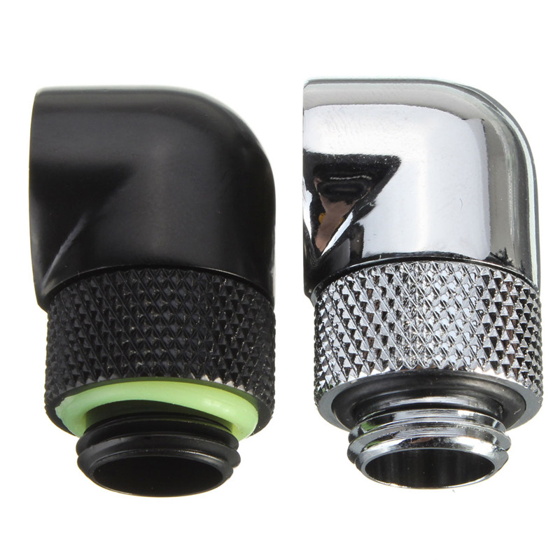 new water cooling connector 90 degree angle g1/4 thread nozzle rotary fitting adapter replacement chromeplate matt black silver