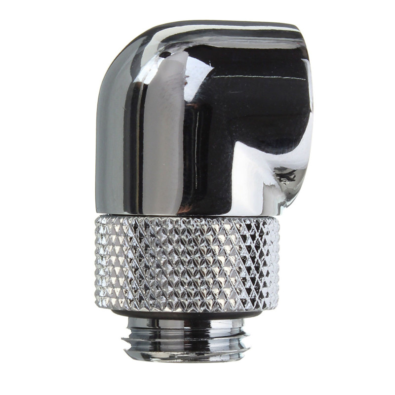 new water cooling connector 90 degree angle g1/4 thread nozzle rotary fitting adapter replacement chromeplate matt black silver