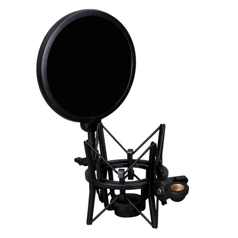 newest microphone mic professional shock mount with pop shield filter screen r1bo
