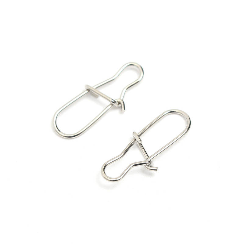 newest !! top selling 100pcs/lot mixed size stainless steel fastlock snap fishing barrel swivel safety snaps hooks