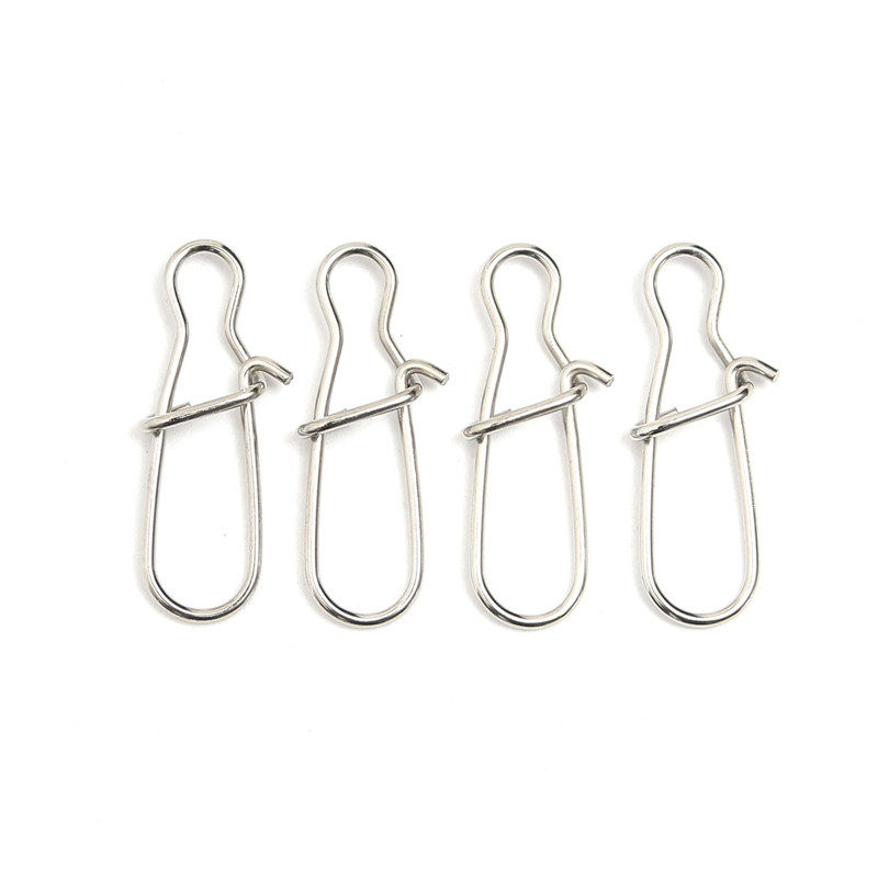 newest !! top selling 100pcs/lot mixed size stainless steel fastlock snap fishing barrel swivel safety snaps hooks