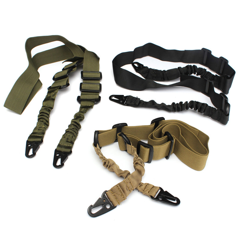 nylon multi-function adjustable two point tactical rifle sling hunting gun strap outdoor airsoft mount bungee system kit