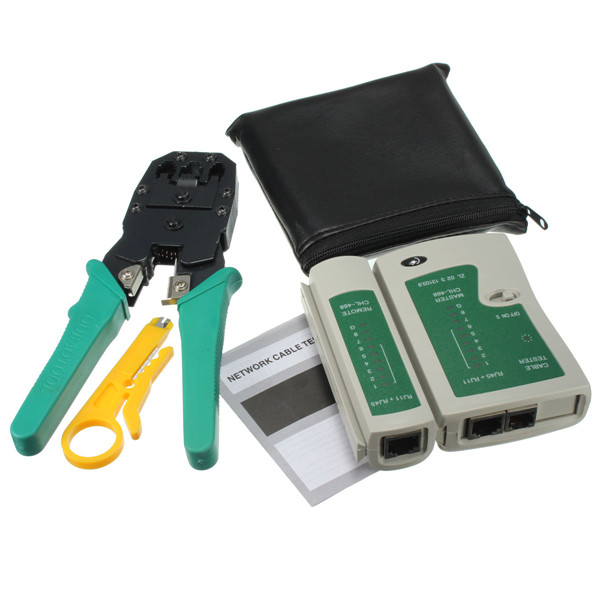 portable high speed pro rj45 rj11 rj12 cat5 lan network tool cable tester kit utp and plier crimp crimper plug clamp pc handtool