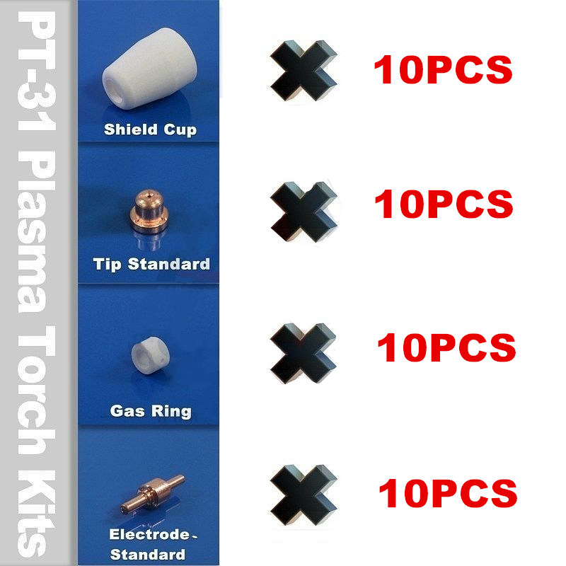 selling 40pcs lg-40 pt-31 lgk-40 ct-312 cut40 50 pilot arc plasma cutter torch machine consumables kits