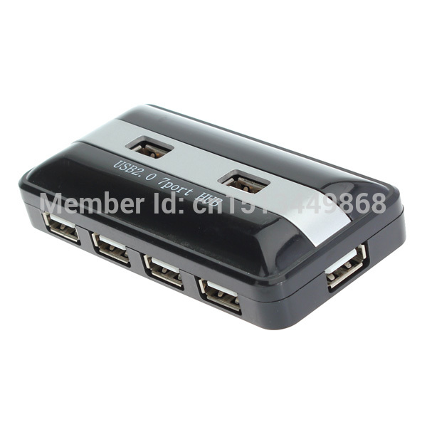 speed usb 2.0 7 ports hub extension cable adapter splitter for laptop notebook computer
