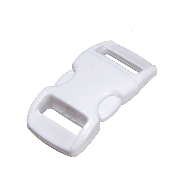 white 5pcs 3/8 10mm curved side release plastic buckles for paracord bracelet