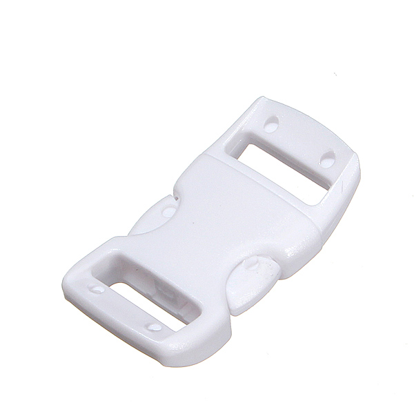 white 5pcs 3/8 10mm curved side release plastic buckles for paracord bracelet