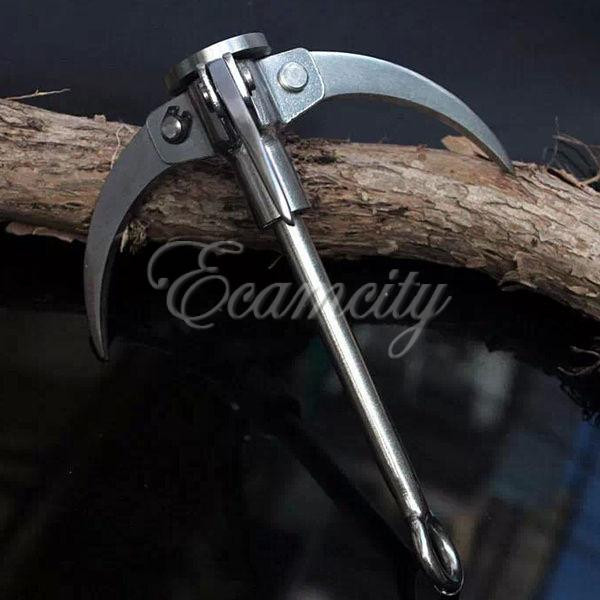 wilderness survival carabiner folding three paws grappling hook steel climbing load 300kg outdoor sporting product