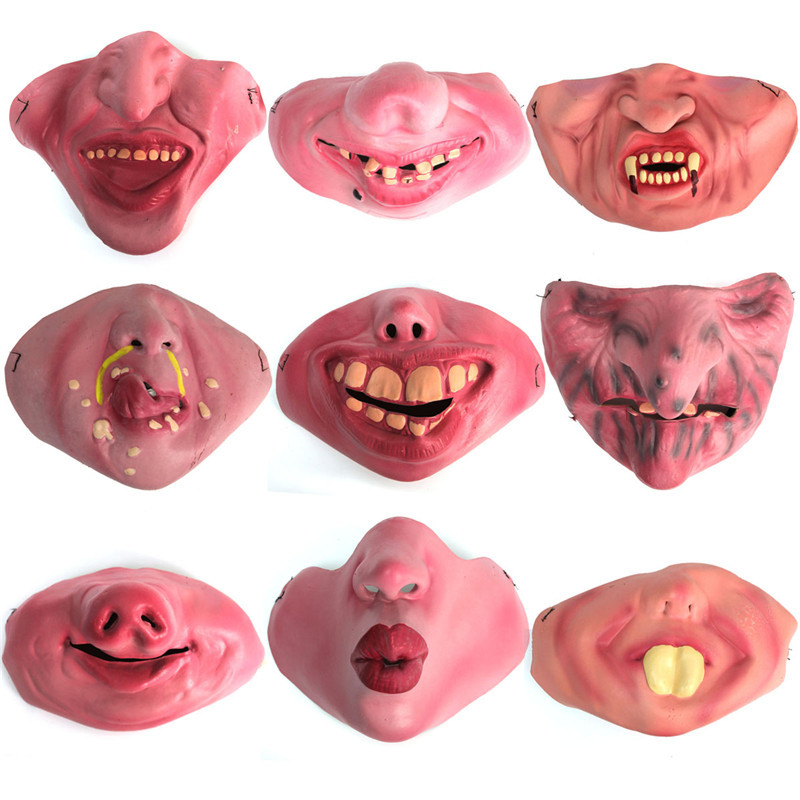 2015 fashion design funny half face masks costume party theater prop latex rubber comical mask cosplay halloween