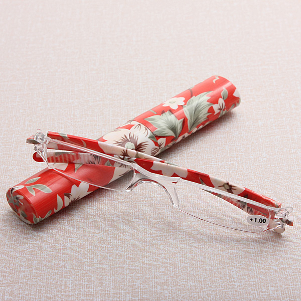 2015 new new design unisex trendy rimless plastic reading glasses presbyopic glasses case +1.0 1.5 2.0 2.5 3.0 3.5 4.0