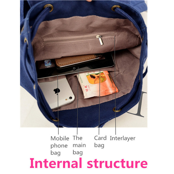 2015 new stylish fashion women vintage canvas satchel backpack rucksack shoulder school bag