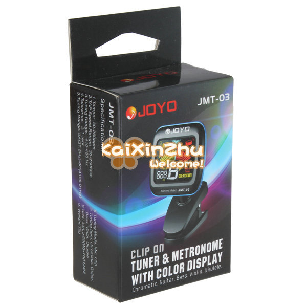 joyo jmt-03 color lcd digital electronic mini guitar tuner & metronome for guitar bass accessories 360 degree rotate clip on
