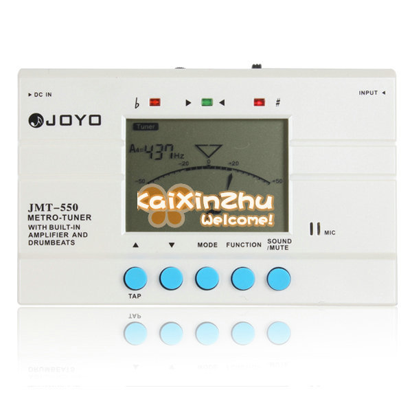 joyo jmt-550 lcd screen digital electronic guitar metro tuner with built-in amplifier and drumbeats