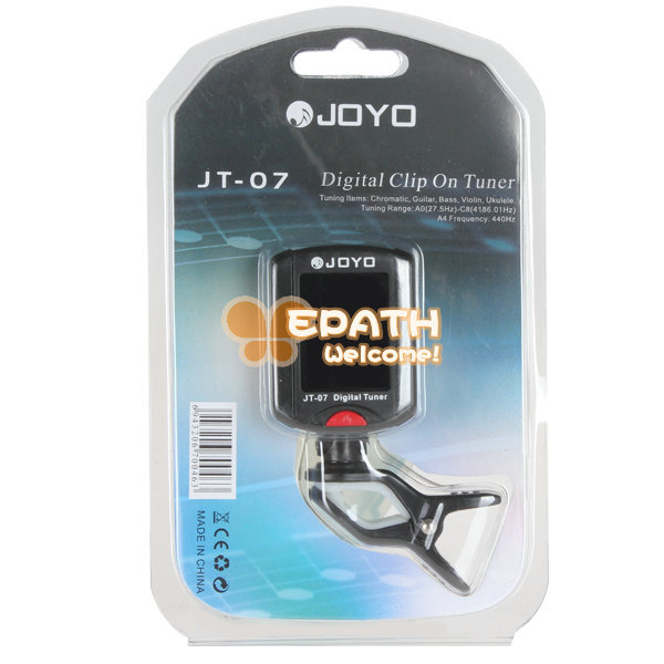 joyo jt-07 -rotating mini digital bass violin ukulele guitar clip on tuner with lcd backlight guitar accessories