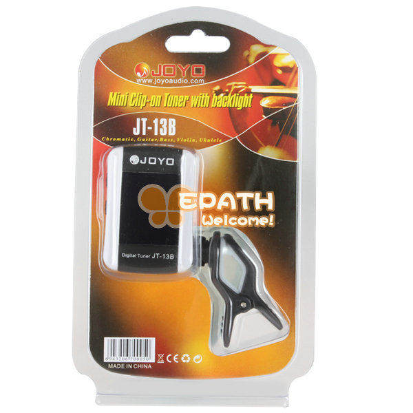 joyo jt-13b mini digital lcd backlight bass guitar clip on tuner guitar accessories for chromatic violin ukulele