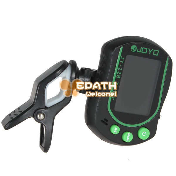 joyo jt-22b -rotating lcd backlight mini digital chromatic guitar clip on tuner with mic guitar accessories