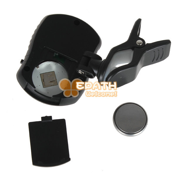 joyo jt-22b -rotating lcd backlight mini digital chromatic guitar clip on tuner with mic guitar accessories