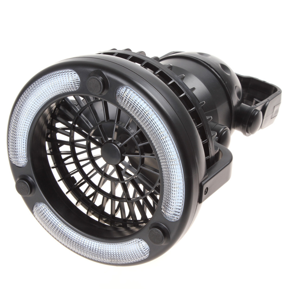 2-in-1 portable 18 led camping light lantern outdoor hiking led tent light lamp with ceiling cooling fan