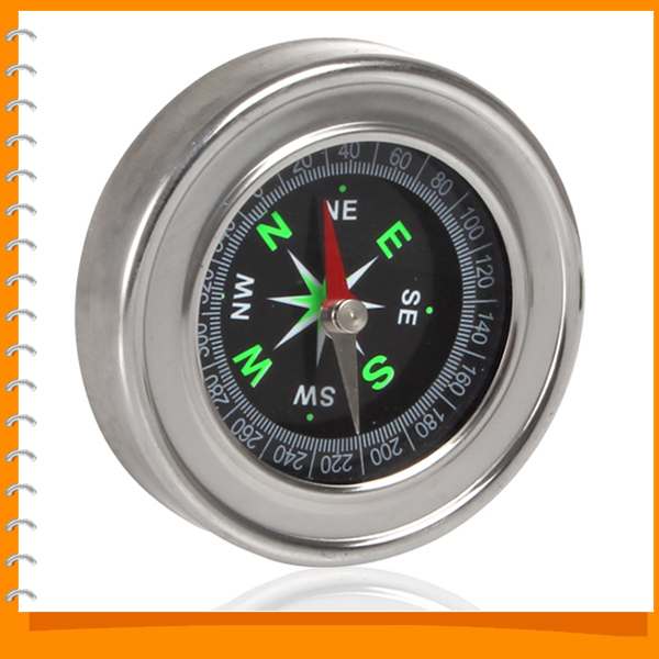 2pcs! durable stainless steel metal mini compass pocket navigation compass for outdoor travel camping hiking tourism home sturdy