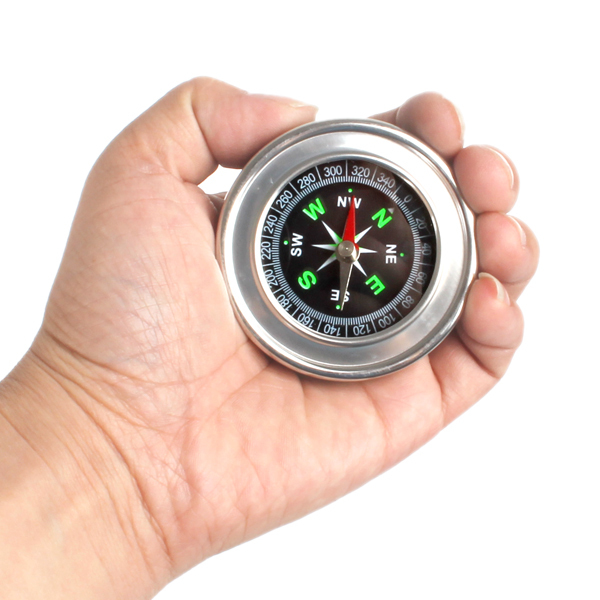 2pcs! durable stainless steel metal mini compass pocket navigation compass for outdoor travel camping hiking tourism home sturdy