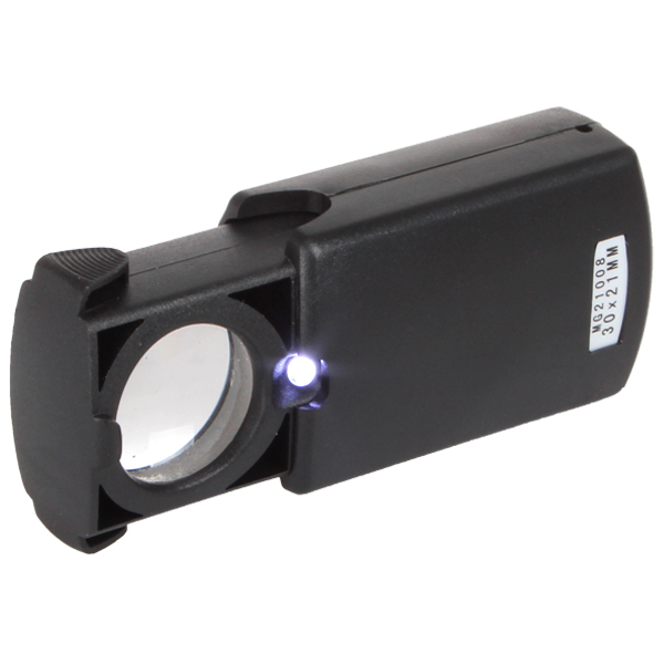 30x pull-type led jewelry loupe magnifier mini pocket jewelry microscope with led light source
